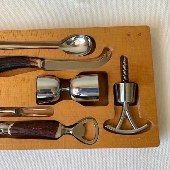Sheffield Stag Horn Stainless Bartender Set - 7 Piece - George Butler & Co ART - Picture 4 of 14
